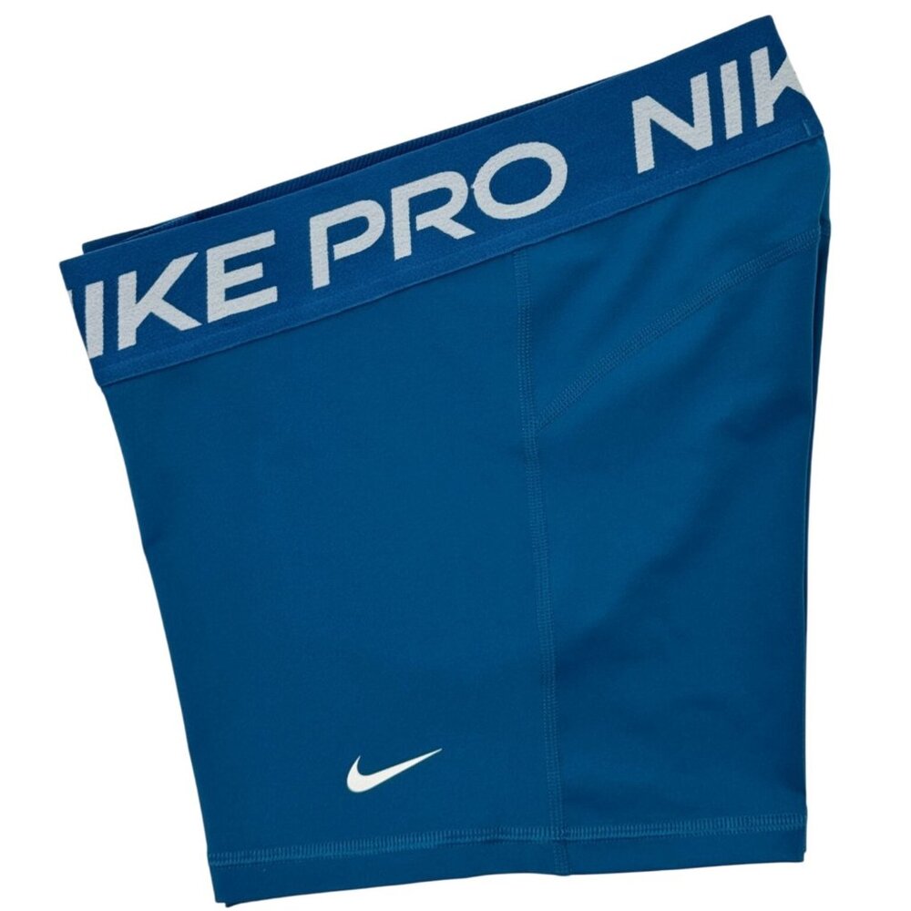 NEW Nike Pro 3” Dri-Fit Blue Training Spandex Short SizeM Logo Elastic Waistband